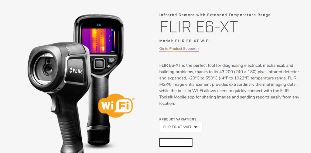 FLIR E6-XT thermal imaging camera with wifi