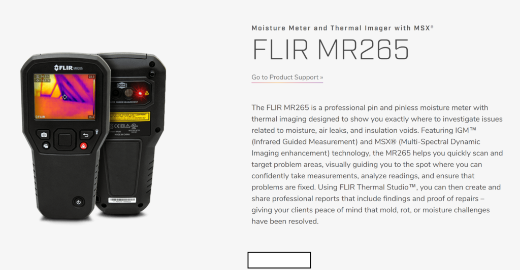 FLIR MR265 professional pin and pinless moisture meter