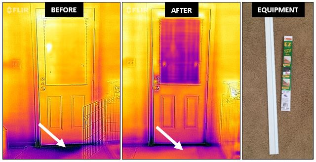 Heat loss at front door before and after pictures